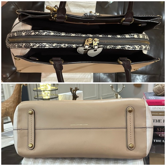 COACH 1941 Mason Carryall Colorblock Satchel in Beechwood w/Snakeskin Detail - Picture 7 of 16